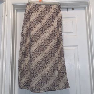 Animal print midi skirt